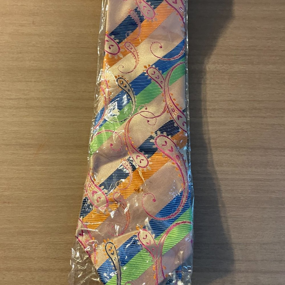 Kailong HandMade Men's Dress Tie-100%Silk Paisley